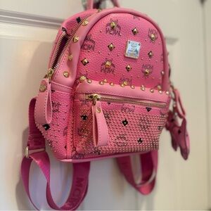 NWT MCM Small Backpack with Studs 🎒 Pink Spring/Summer